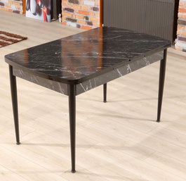 Hanah Home Trend Bendır - Mesa de comedor extensible Blanco y Negro